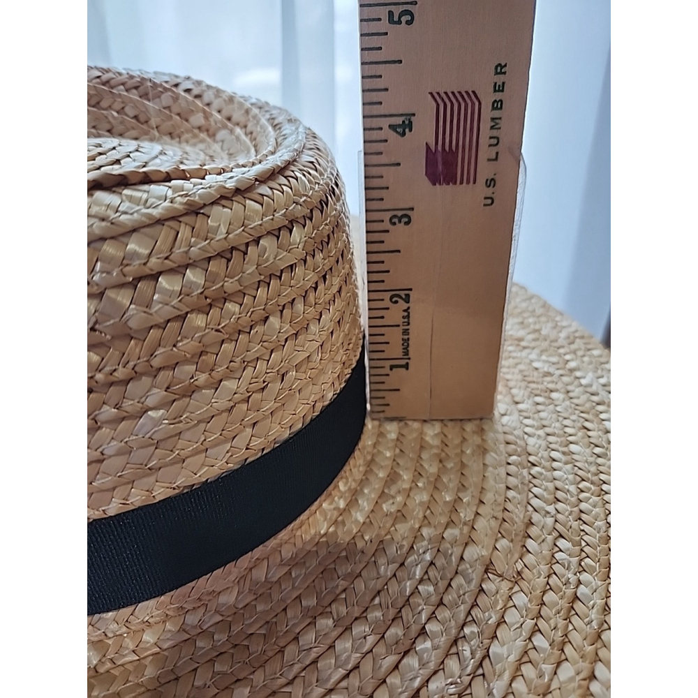 Lack of Color The Spencer Boater hat Natural Straw Wide Brim Sz Med 57cm - Picture 8 of 9